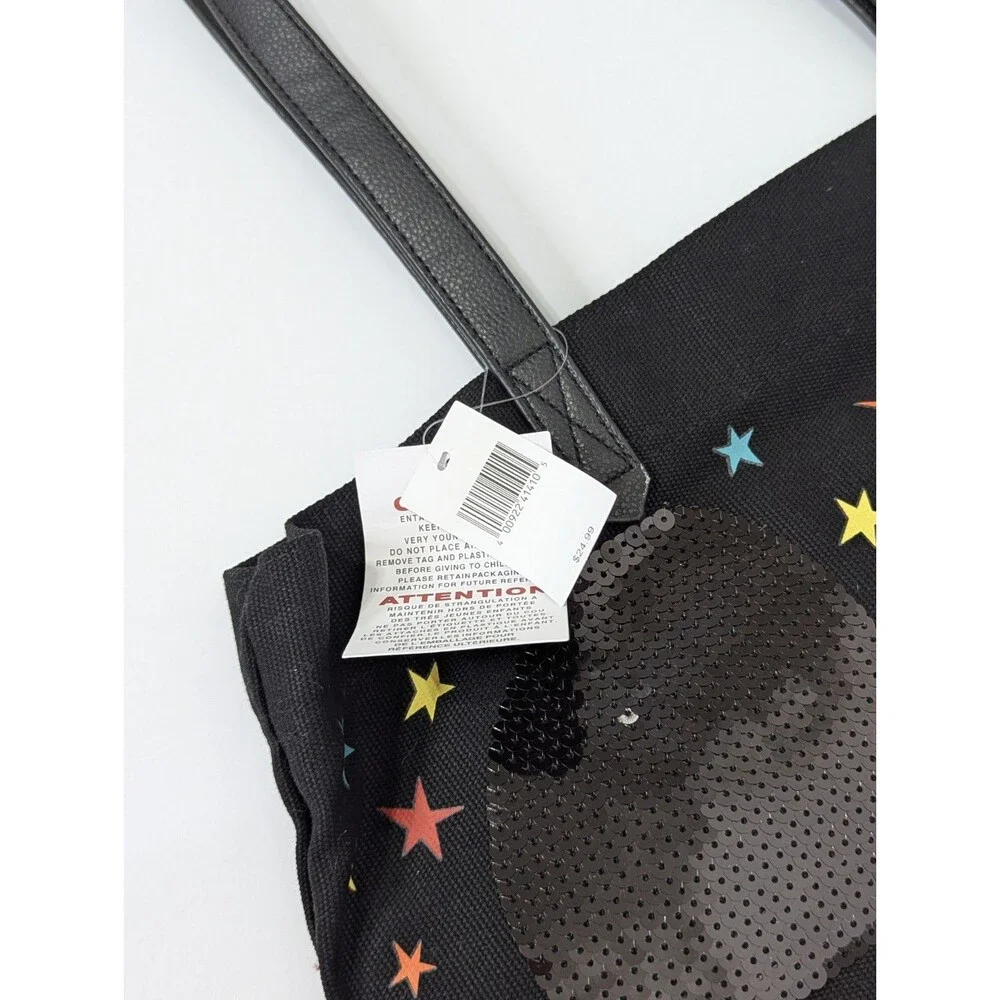 Disney Parks Disneyworld Mickey Mouse Sequined Canvas Tote Bag Halloween Pumpkin